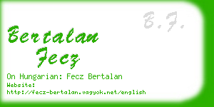 bertalan fecz business card